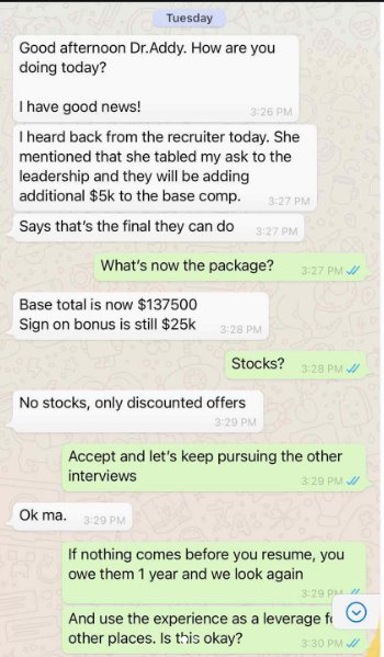 $137K offer screenshot