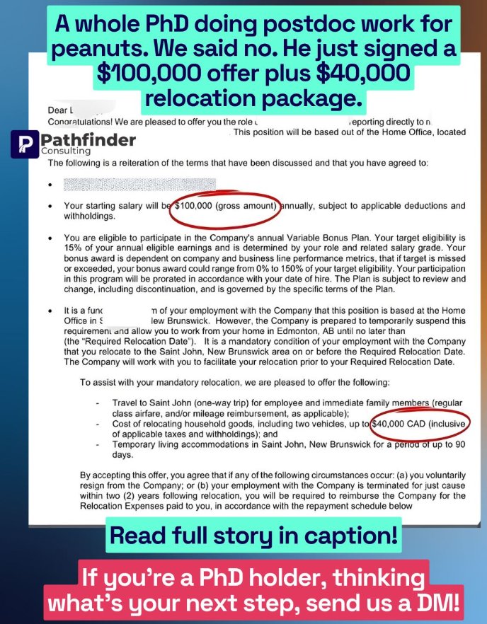 $100K salary plus $40K relocation package